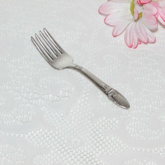 Silverplate Baby Fork FIRST LOVE Vintage Children's Cutlery Kids - Picture 1 of 8